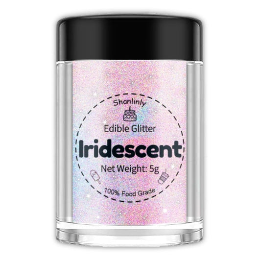 Shanlinly Iridescent Prism Powder Edible Glitter for Drinks, Food Grade Edible Glitter Dust Luster Shimmer Dust for Cakes Decorating Sparkling, Paints, Desserts, No Taste or Texture, 5g Each Bottle