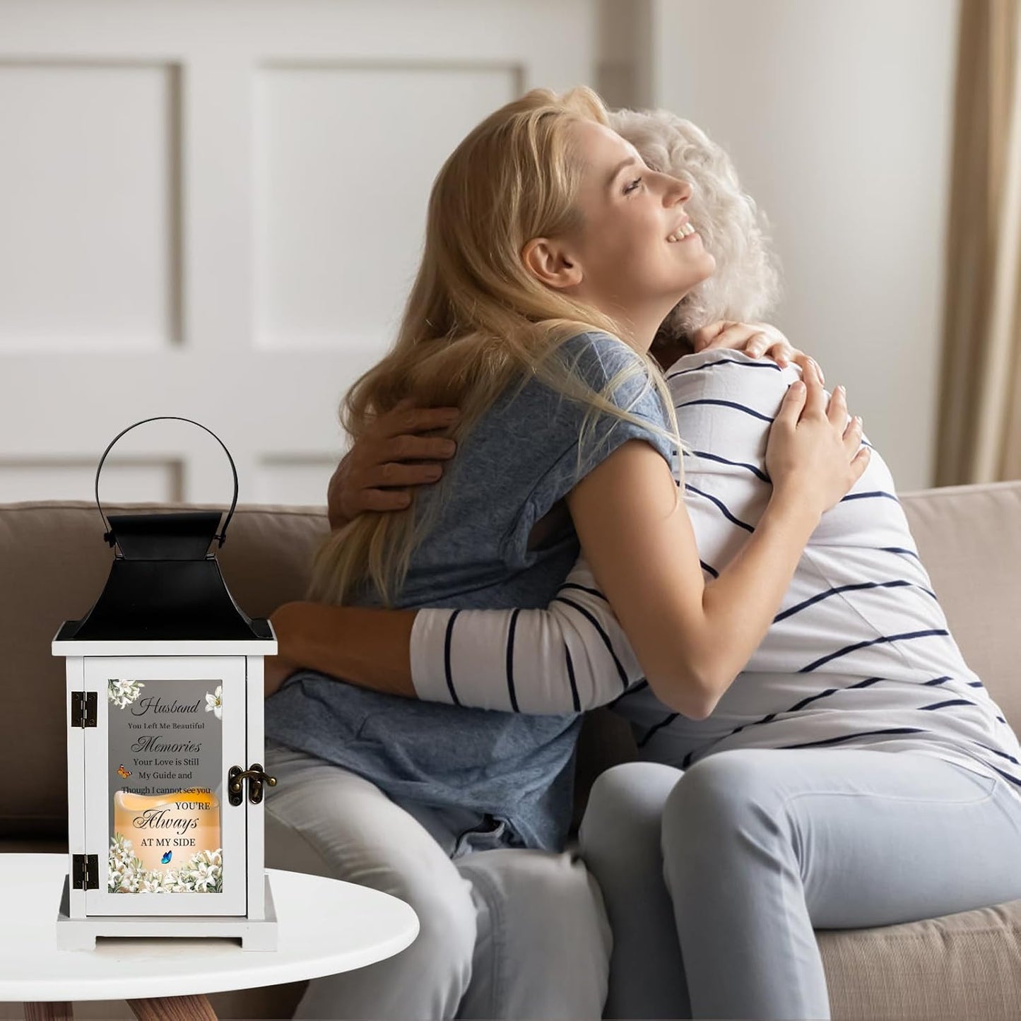 Memorial Lantern Bereavement Sympathy Gifts in Memory of Loved One Memorial Gifts for Loss of Husband Remembrance Gifts for Loss of Husband with LED Candle