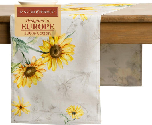 Maison d' Hermine Table Runner 100% Cotton Double Layer Table Runners 108 inches Long Decorative for Home Kitchen Dining Party Baby Shower Wedding Bridal Shower Spring Summer (Candice, 14.50" x 108")