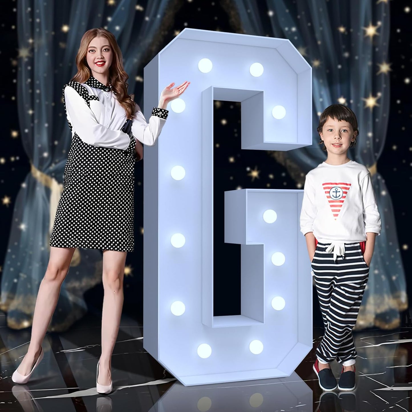 4FT Marquee Light Up Letters G – Cool White LED, Easy to Assemble Foam Board with Back Support, Large Marquee Light Up Letters for Birthday, Wedding, Party, Anniversary, Baby Shower Decor