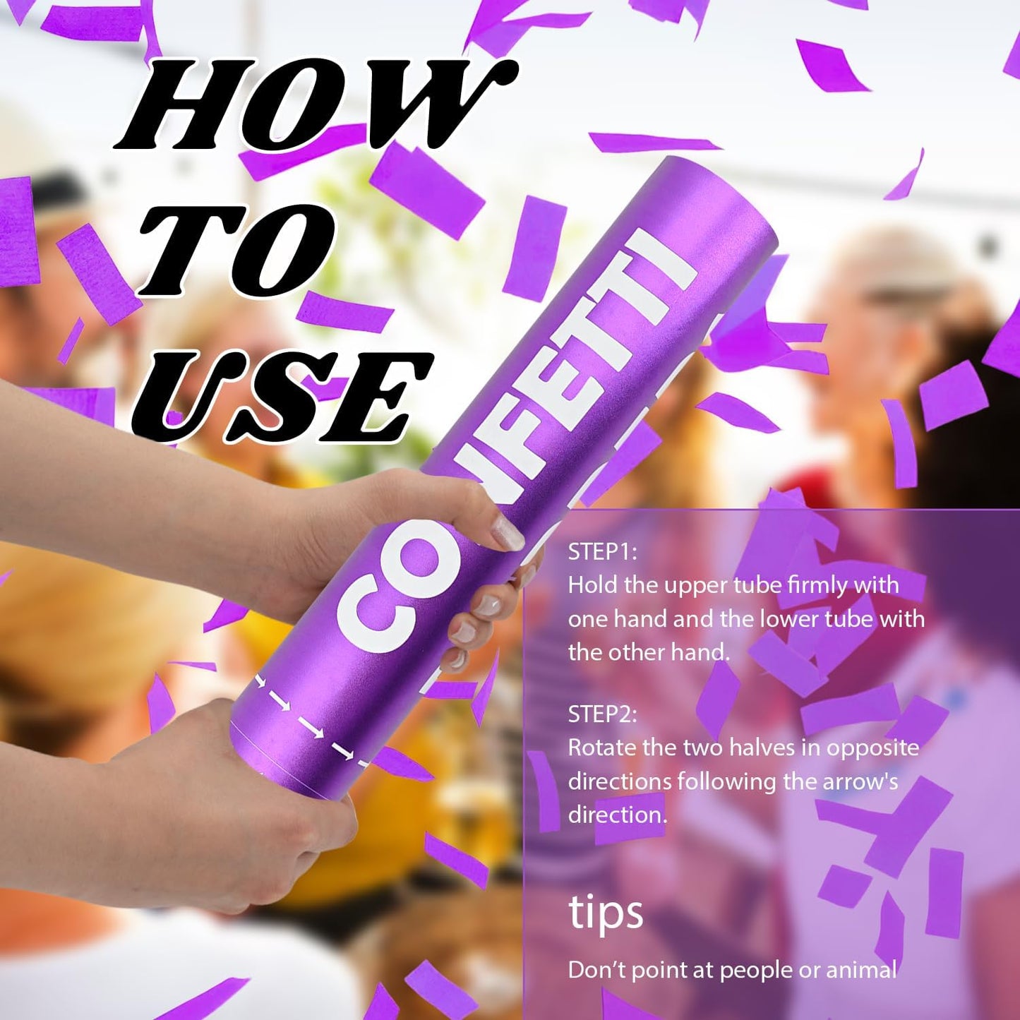 Confetti Cannon 12Pack Purple Biodegradable Cannon Poopers 12Inch Purple Party Poppers Confetti Cannon for Celebrate Wedding Birthday Graduation Baby Shower Christmas New Year