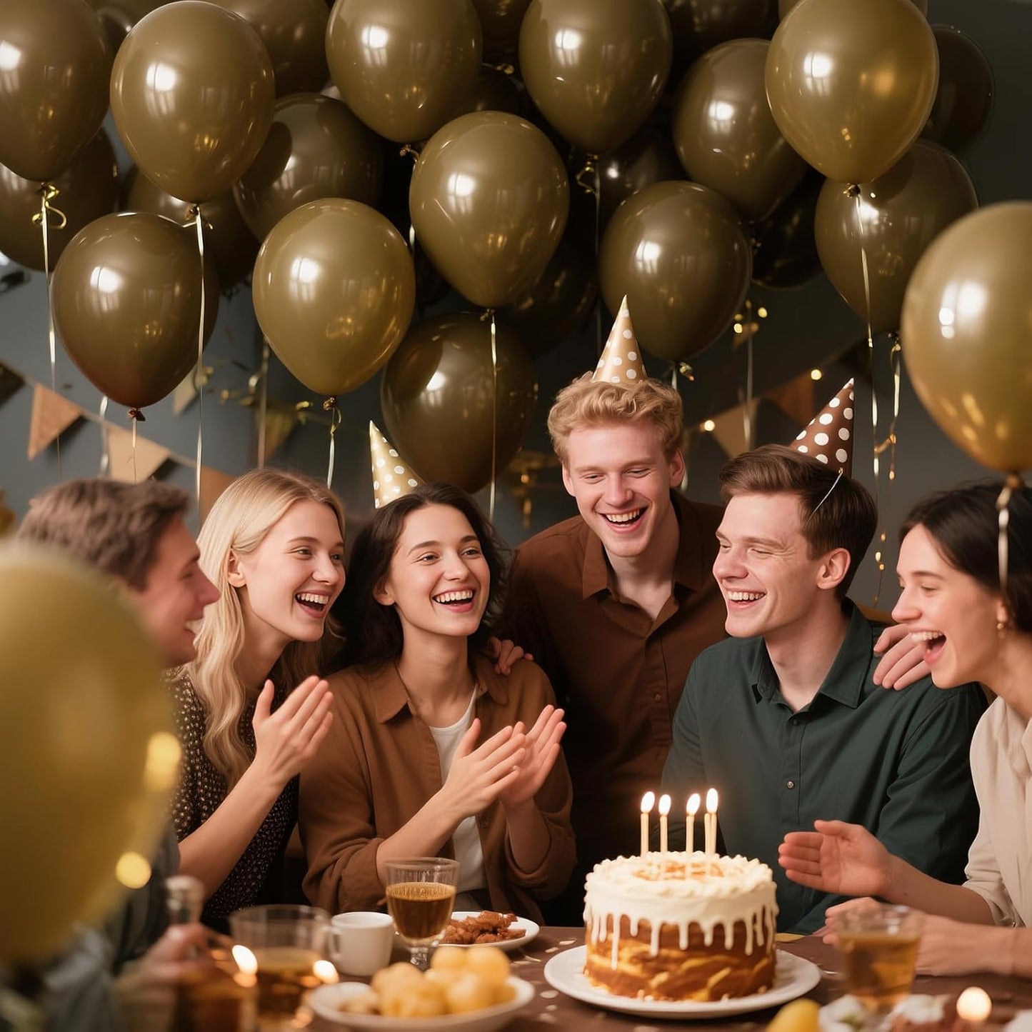 KAWKALSH Brown Balloon 12 Inch, 110pcs Latex Party Balloons Helium Bright Color for Birthday Baby Shower Wedding Party Supplies Arch Garland Decoration