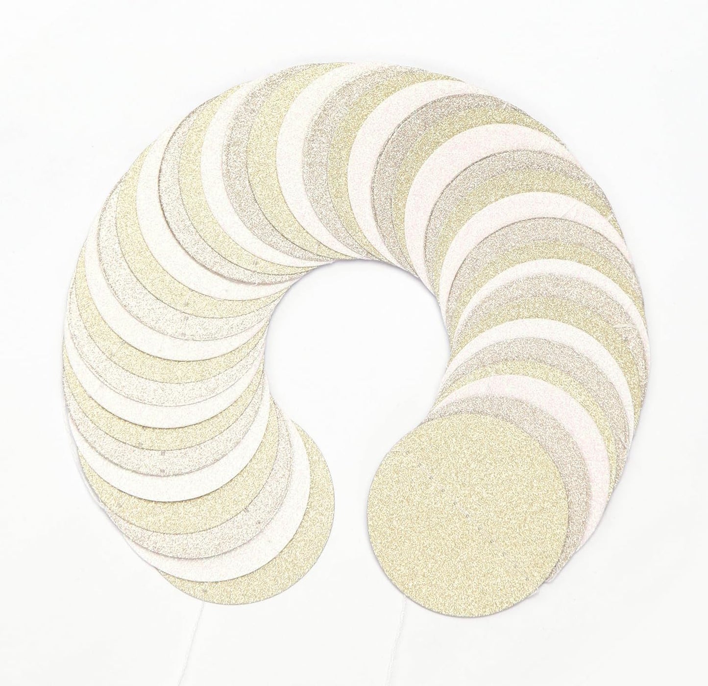 Champagne Gold White Party-Decorations Streamers - 52Ft Hanging Birthday Paper Garland Banner,Christmas Wedding Baby Bridal Shower Bachelorette Engagement Graduation Supplies Backdrop Decor Hugtmr