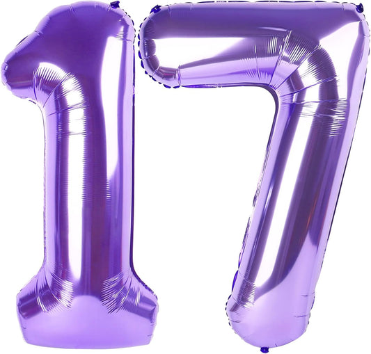 Purple Number 17 Balloon