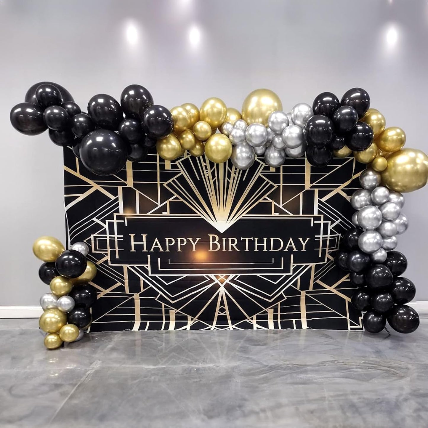 Black and Gold Balloons Set, 12 Inch Black Gold Silver Balloon New Year Eve Party Decoration Black Silver Latex Balloons for New Year Party Birthday Wedding Graduation Banquet Decoration