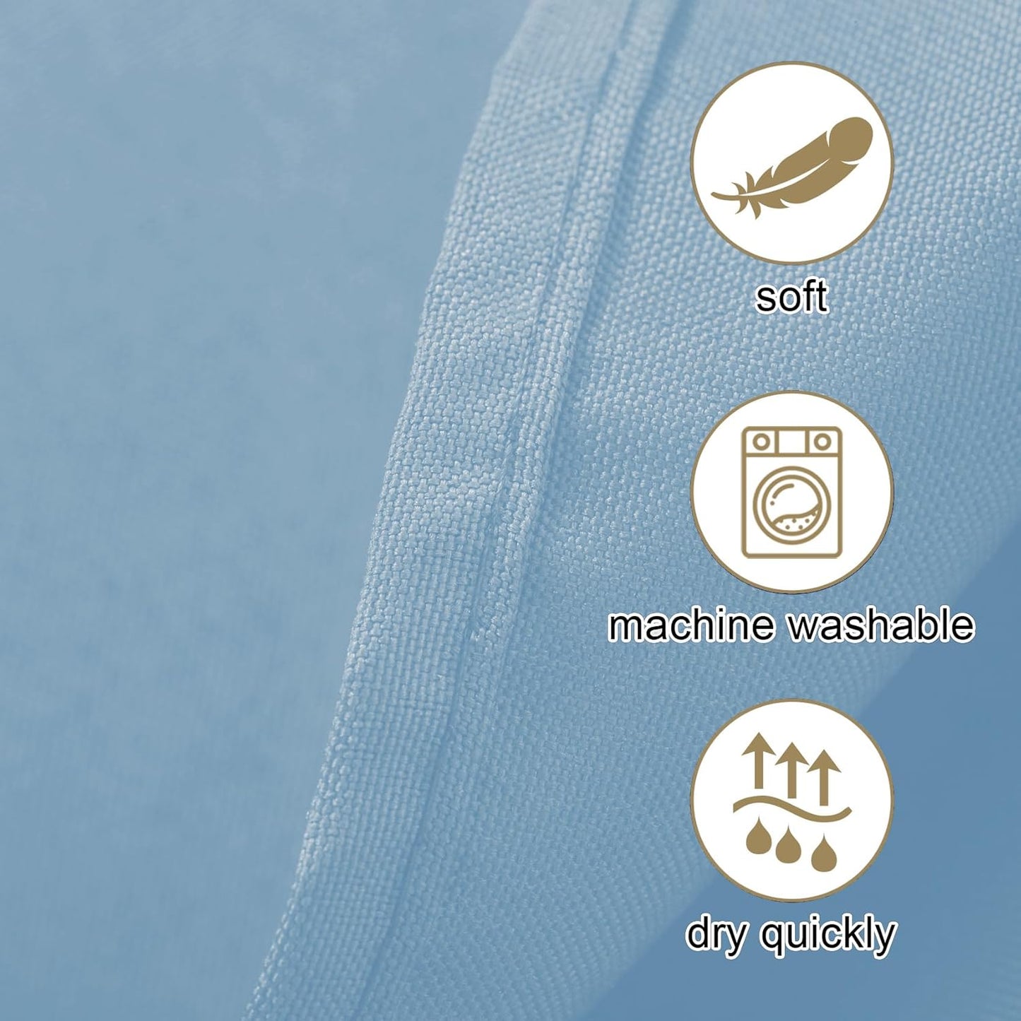 Ascoza 2pack 108 Inch Blue Mist Round Tablecloth in Washable Polyester Fabric for Wedding/Banquet/Restaurant/Parties