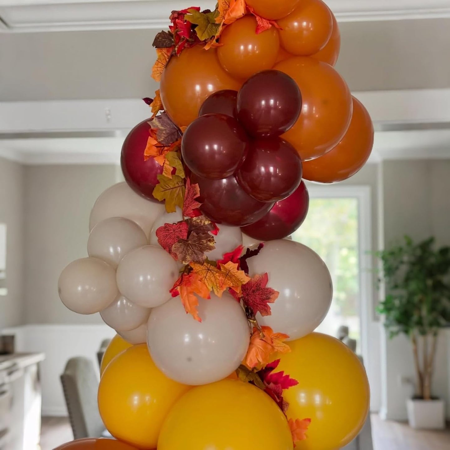 Burnt Orange Brown Balloons, 12 Inch 35PCS Fall Balloons with Orange Brown Yellow Burgundy Maroon Latex Balloon for First Fall Baby Shower Thanksgiving Autumn Harvest Market Birthday Party Decorations