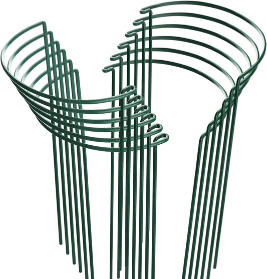 HiGift 12 Pack Plant Stakes for Indoor Plants, Metal Garden Peony Support Cages, Outdoor Plant Supports Ring Prop, Large Plant Stake for Hydrangea,Rose,Flower,Vine,Potted Plants (10" W x 15.8" H)