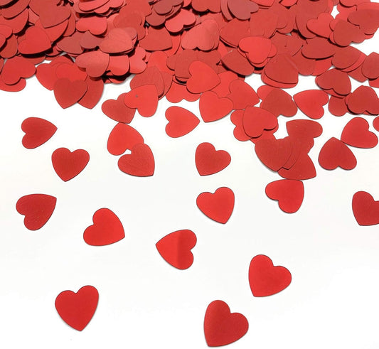 Heart Confetti Red Valentine's Day Table Confetti Metallic Foil for Party Wedding Happy Birthday Baby Showe Bridal Shower Festival Theme Party Decorations Supplies 1.6oz / 1000 Pieces(Red)