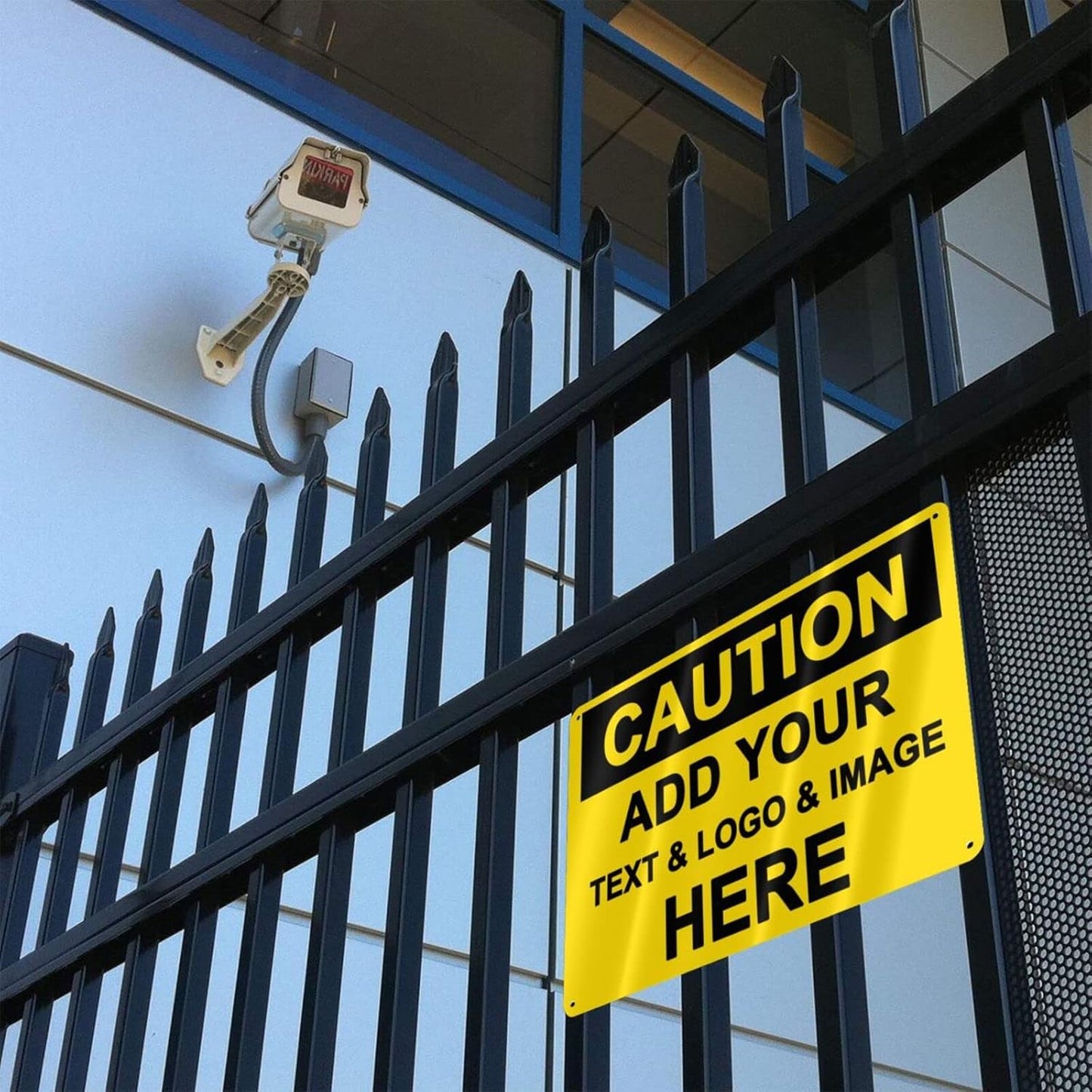 Custom Caution Signs Outdoor Metal - 12 x 8 Personalized Aluminum Warning Signs Rust-Proof Beware of Dog Sign Safety Signs for Home Business