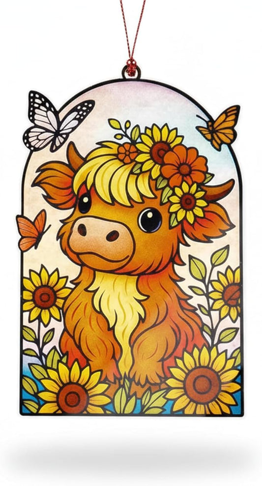 Highland Cow Ornaments for Christmas Tree, Christmas Ornaments 2025, Highland Cow Gifts for Women Girl Mom, Christmas Cow Decorations, Hanging Decoration for Christmas Holiday, Birthday Present