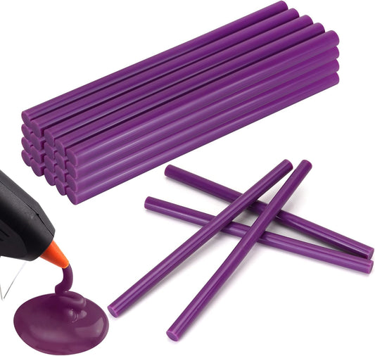 MATUFF Purple Hot Glue Sticks Full Size 0.43” Dia x 8” Long, 20 pcs Hot melt Adhesive Glue Sticks, All-Purpose Colored Glue Gun Sticks for DIY Purple Crafting Arts and Wedding Cards, Sealing (Mauve)
