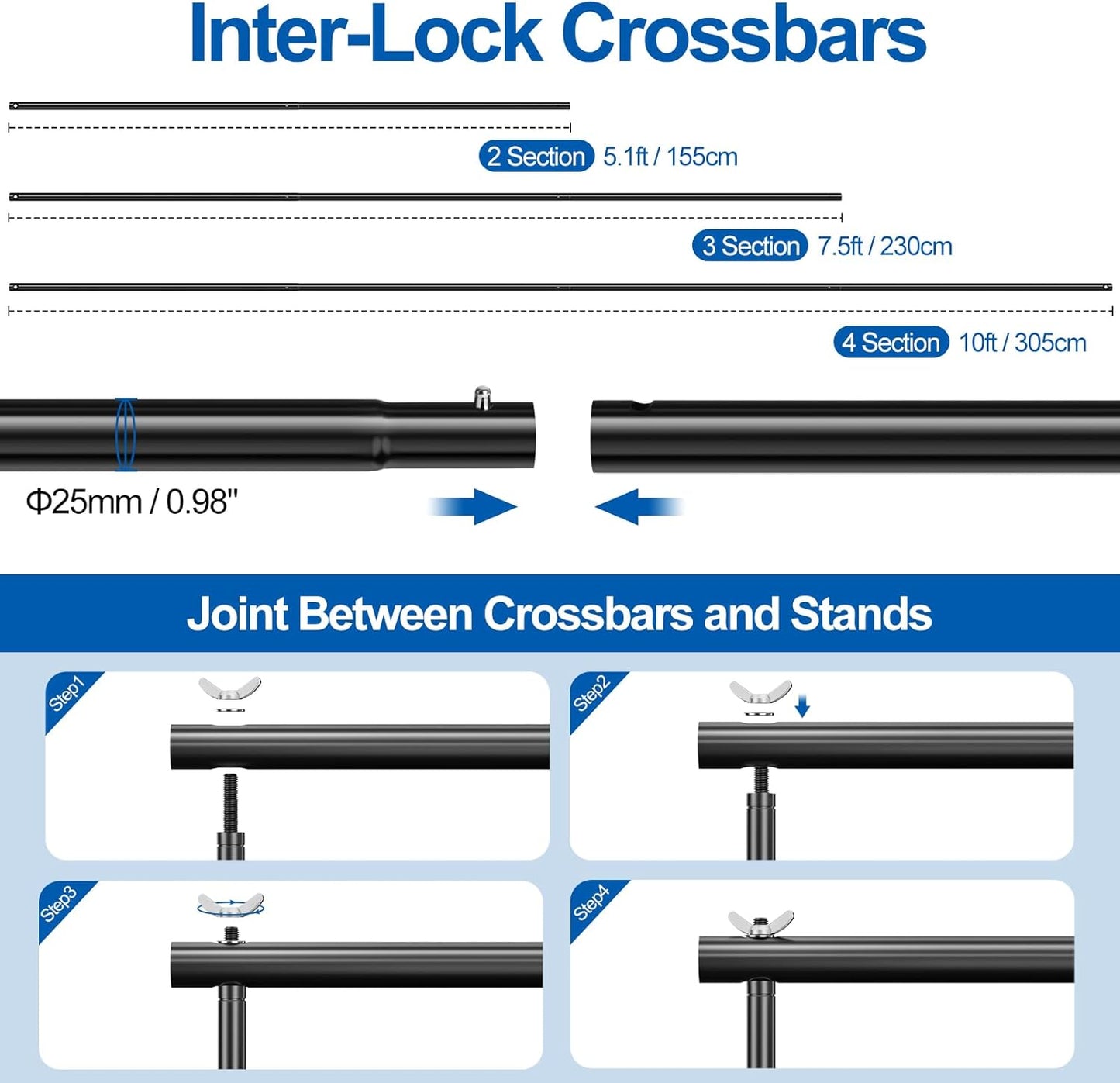 FUDESY Heavy Duty Backdrop Stand, 8.5x10ft Adjustable Photo Background Stand Support System Kit with Steel Base, Pipe and Drape Photography Backdrop Stand Kit for Parties Wedding Birthday