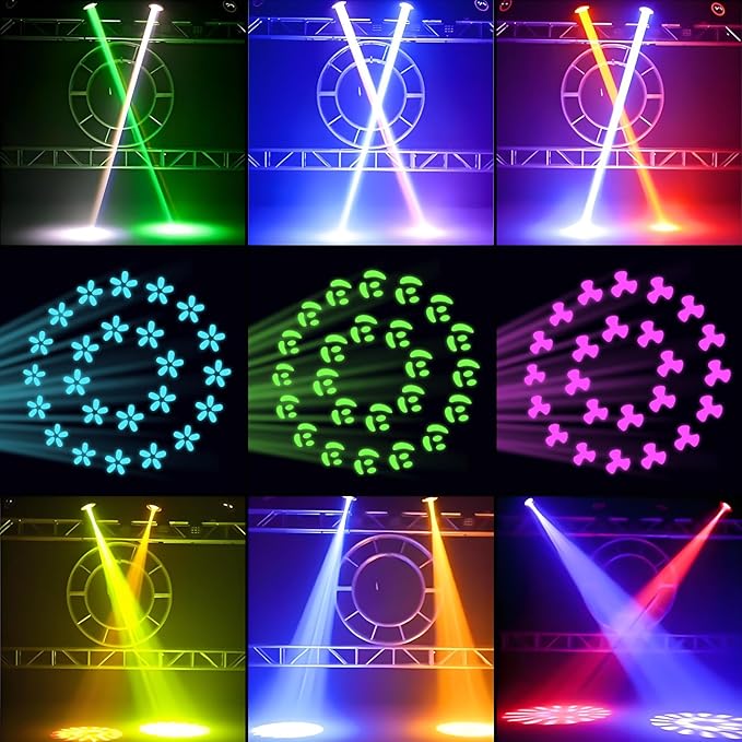 7r 230W Beam Moving Head Light Stage Lighting 14 GOBO 14 Colors RGBW Beam Sharpy Lights, 8 Prism 6 In1 Rainbow Stage Lights for Party Weddings DJ Shows Stage Performances