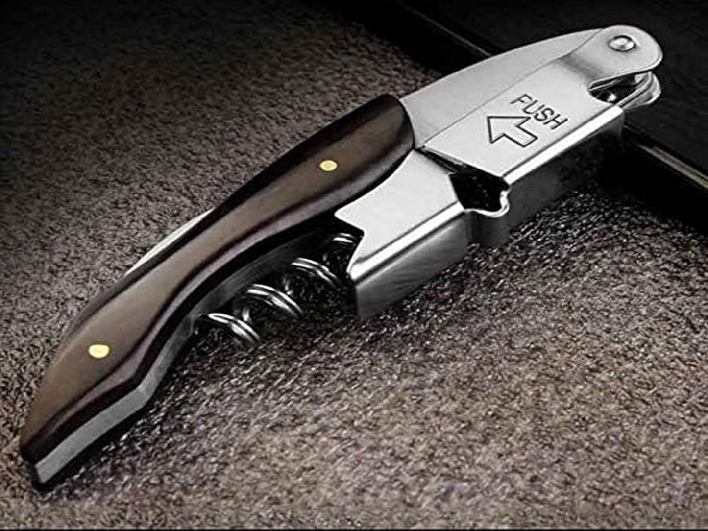 Professional Waiter Corkscrew Wine Key for Bartenders Set of 3,With Long Rosewood Handle Stainless Steel Handle Wine Opener for Bar Restaurant Waiters, Sommelier, Bartend (Black Wood 3 Packs)