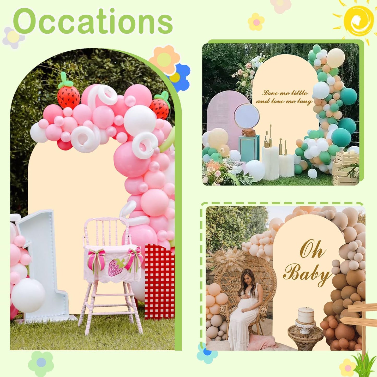 Beige Arch Cover 7.2ft Arch Backdrop Cover Spandex Fitted Wedding Arch Covers Round Top Arch Frame Cover Chiara Arch Cover Backdrop Fabric for Baby Shower Birthday Garden Party Celebration