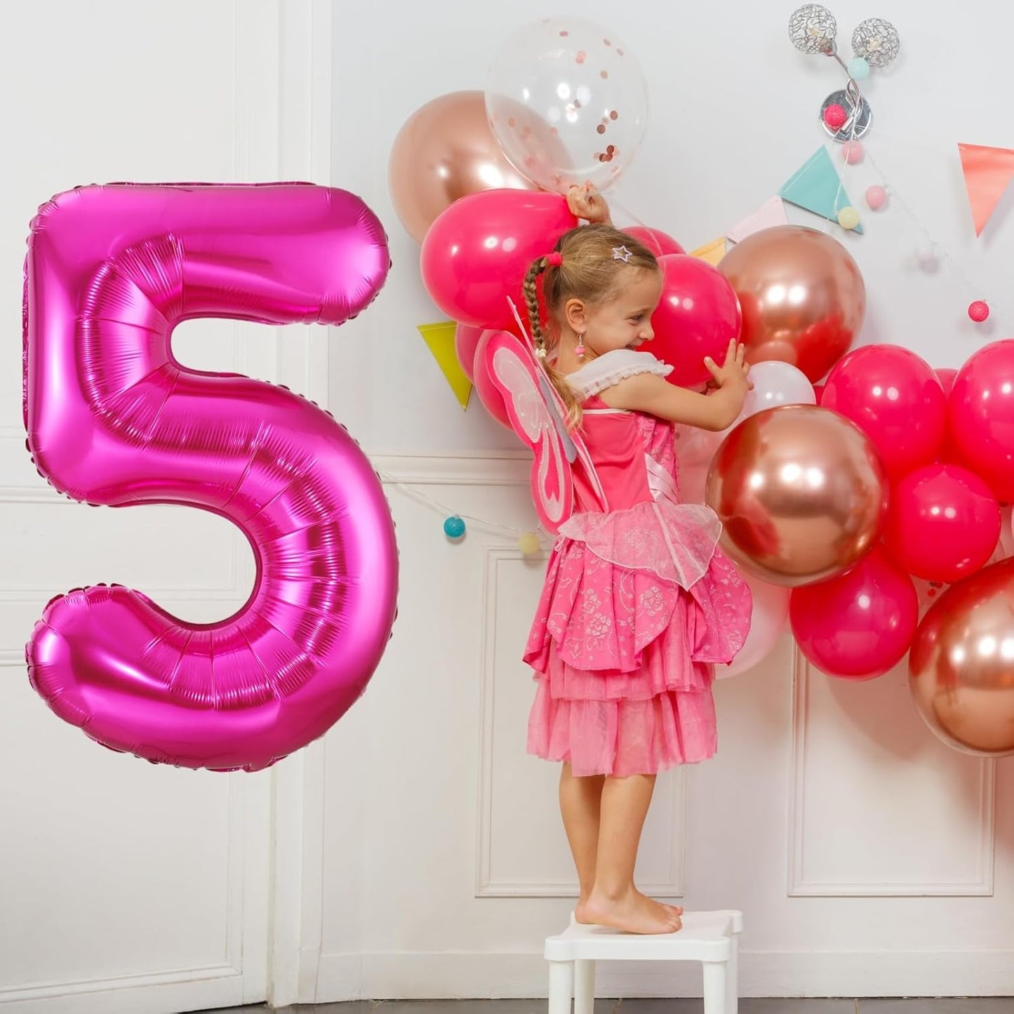 Hot Pink 3 Balloon,40 Inch Number 3 Balloon,3 Birthday Balloon Decorations, Foil Mylar Helium 3 Balloon Number for Birthday Party Decorations