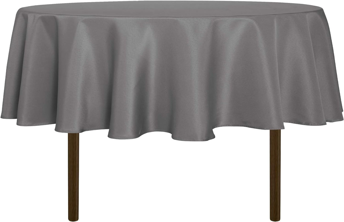 sancua Round Tablecloth - 70 Inch - Water Resistant Spill Proof Washable Polyester Table Cloth Decorative Fabric Table Cover for Dining Tables, Buffet Parties and Camping, Light Grey