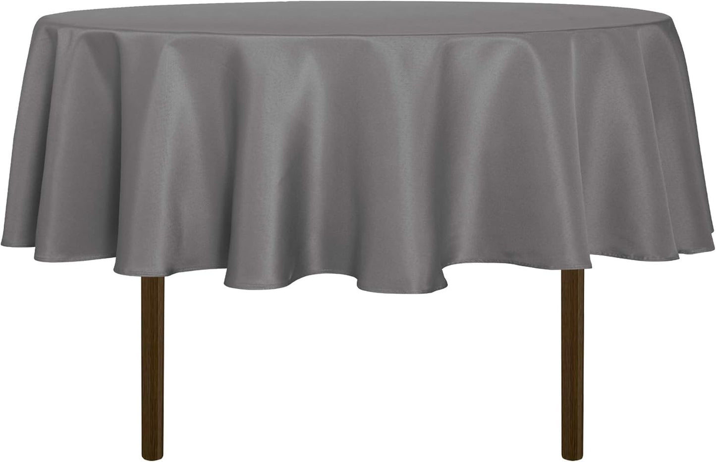 sancua Round Tablecloth - 80 Inch - Water Resistant Spill Proof Washable Polyester Table Cloth Decorative Fabric Table Cover for Dining Tables, Buffet Parties and Camping, Light Grey