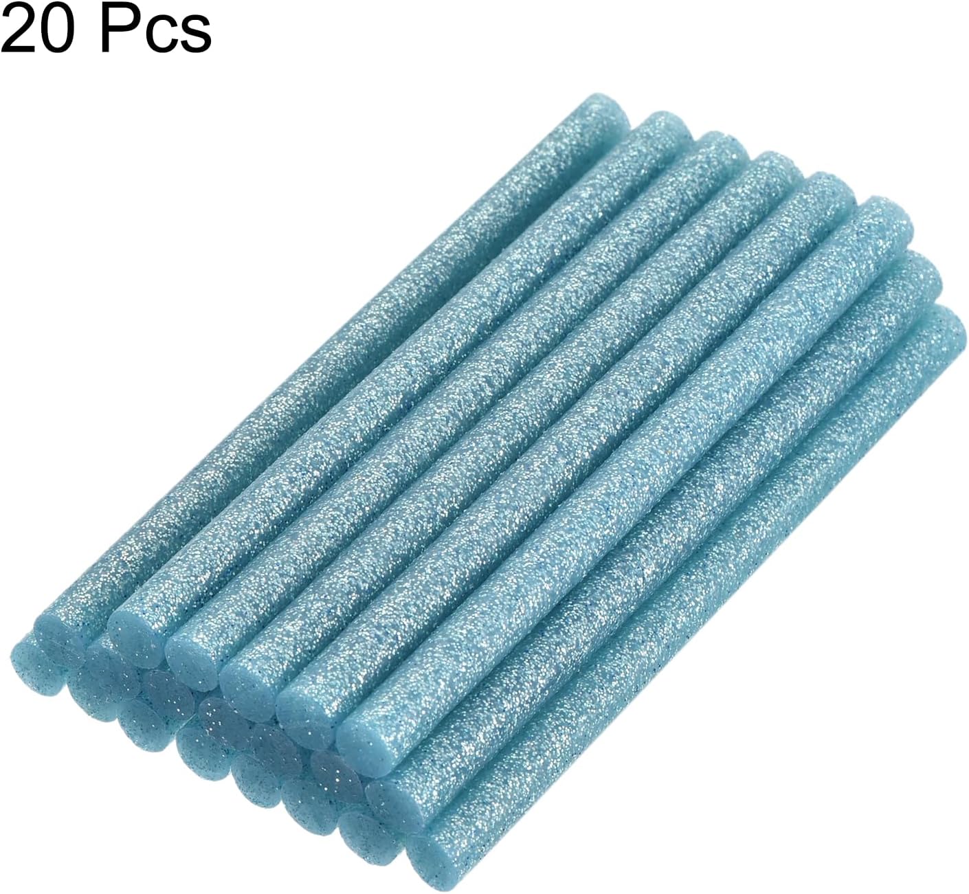 uxcell 20pcs Hot Glue Sticks for Glue Gun 7mm/0.27-inch x 8-inch Mini Hot Melt Adhesive Glue Stick Glitter Sky Blue