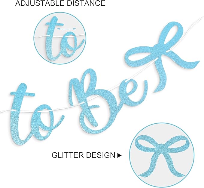 Bride to Be Banner, Light Blue Bride to Be with Bow Glitter Bachelorette Bridal Party Banner BRIDE TO BE Sign for Blue Bachelorette Bridal Shower Wedding Engagement Hen Party Decorations