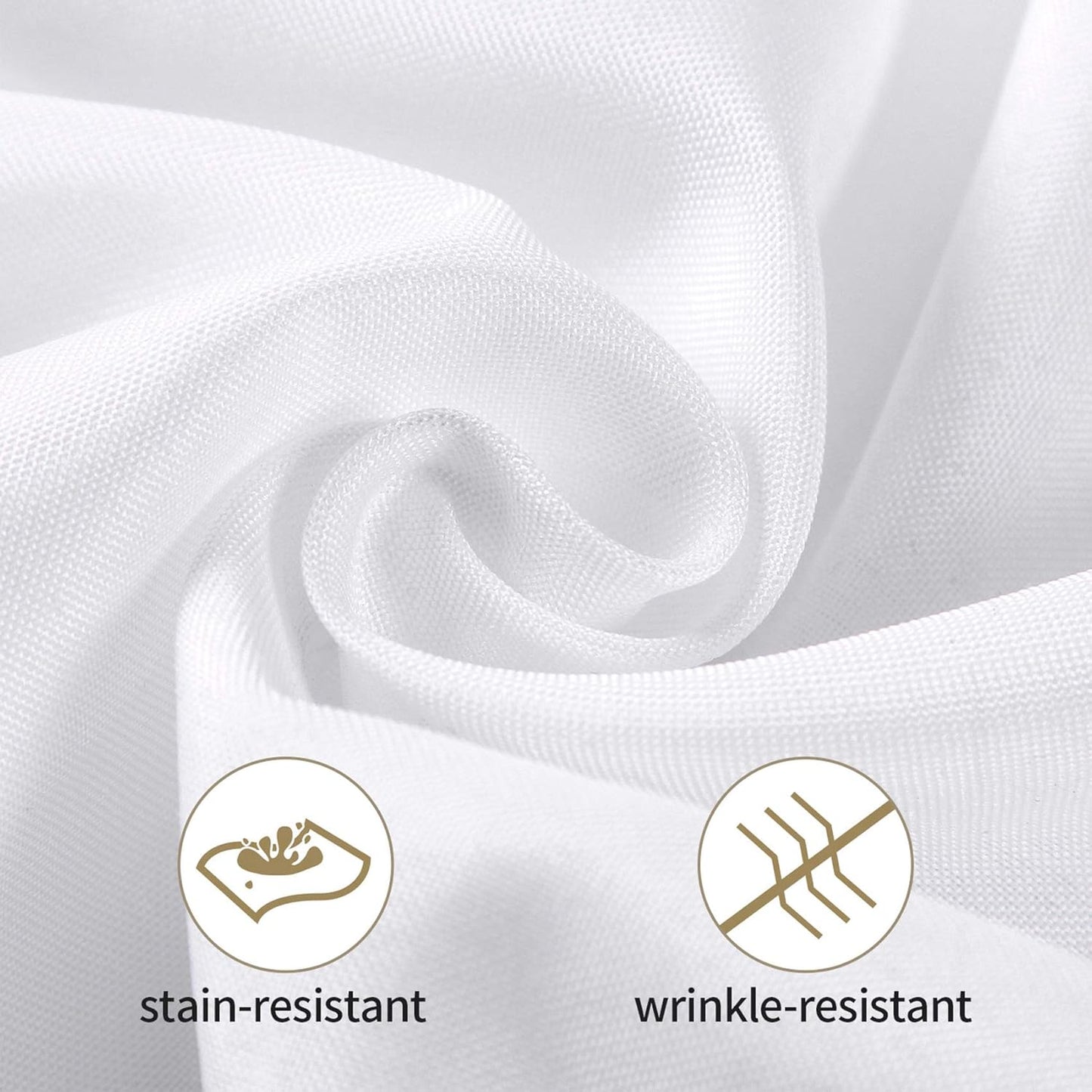 Ascoza 2pack 90x90 Inch White Square in Polyester Fabric Tablecloth for Wedding,Banquet,Restaurant and Parties
