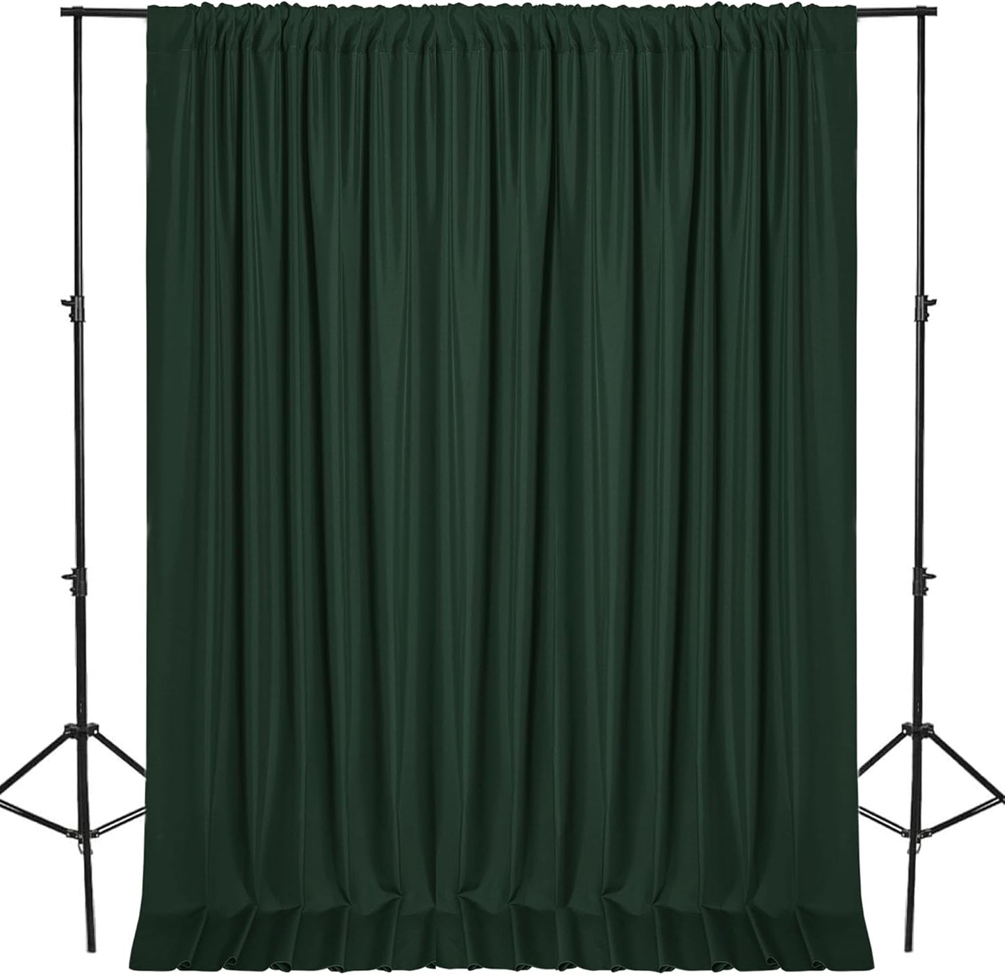 DWCN 10x7 FT Backdrop Curtains for Parties, Photography Backdrop Drapes with Rod Pockets for Wedding Decorations Stage Birthday Family Gatherings, 2 Panels 5ft x 7ft, Hunter Green