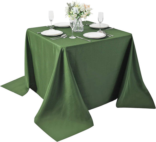 Cupuamon Square Tablecloth 90x90 inch Washable Polyester Fabric Table Cloth for Wedding Party Dining Banquet Decoration（90x90,Willow）