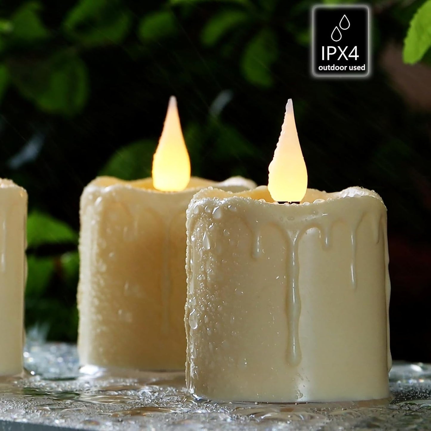 FREEPOWER Rechargeable Flameless LED Votive Candles with Timer Remote - 2'' x 3'' Waterproof Flickering Tealights Candle - Battery Operated Pillar Candles for Wedding, Party and Holiday Decor - 6PCS