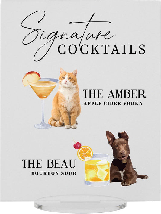 Pet Signature Drink Wedding Signs
