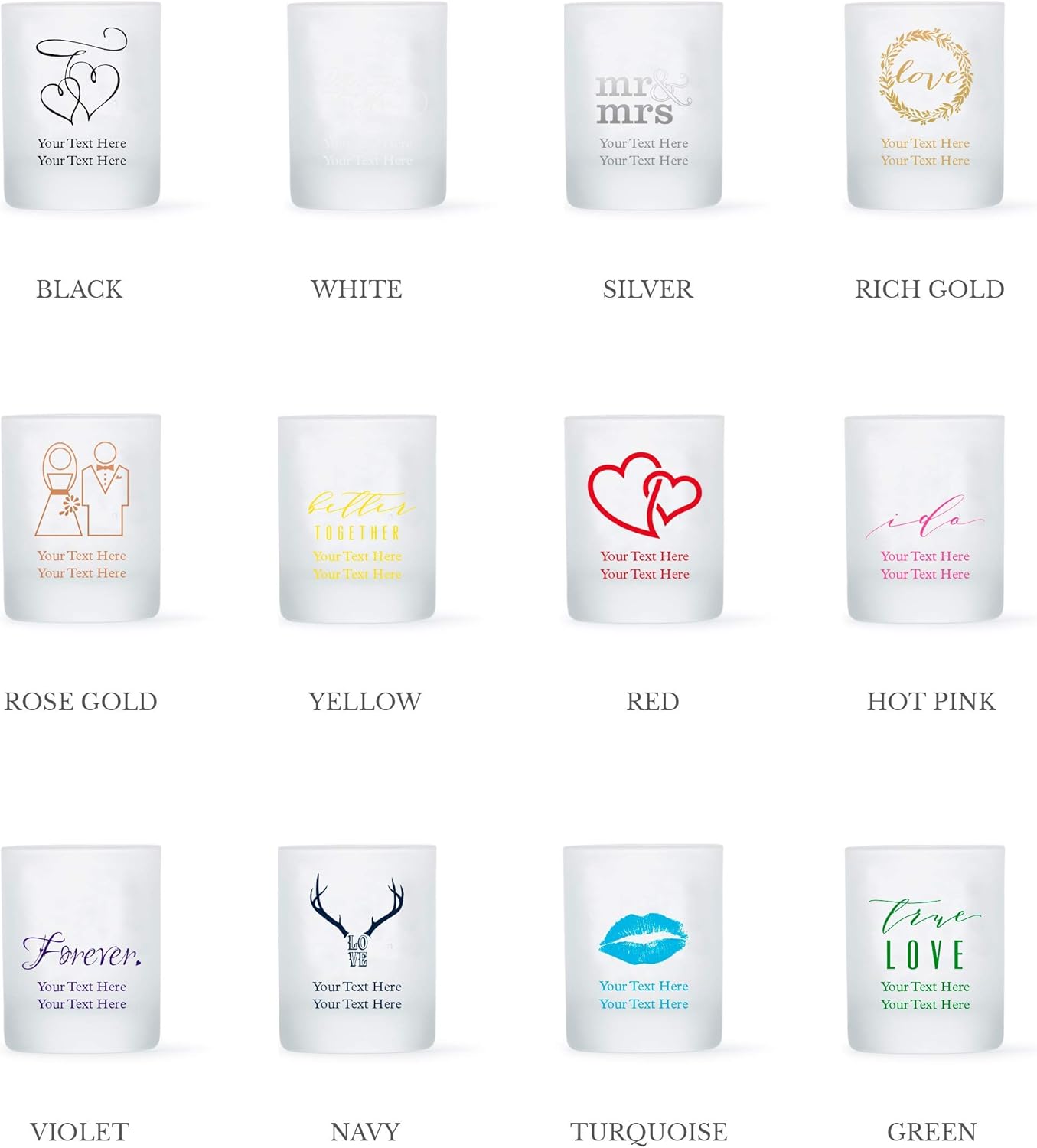 WEDDINGSTAR Personalized 3oz Frosted Shot Glass Customizable Full Color Print - 156 pack