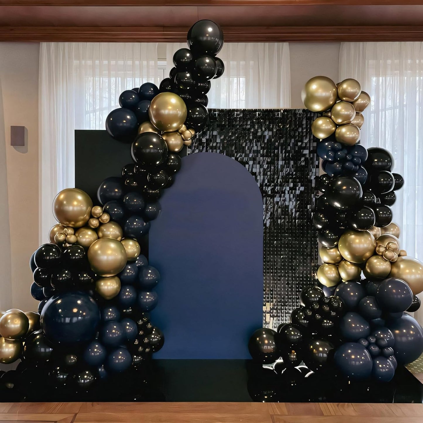 110pcs Black Balloons 12 Inch Black Balloon Arch Kit for Birthday Anniversary Graduation Baby Shower Holiday Party Decorations