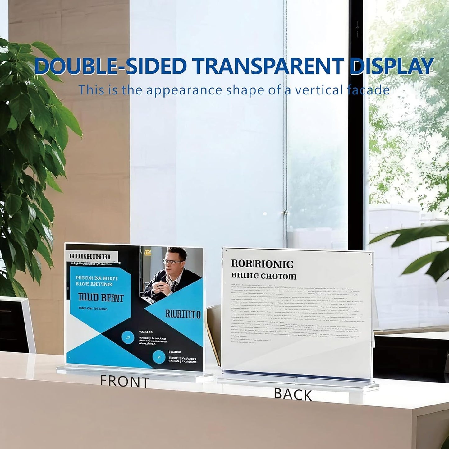 Acrylic Sign Holder 6x4 - 6 Pack Clear Tabletop Sign Holder Horizontal Plastic Picture Frames, Double Sided T Shape Display Stand Vendor Booth Display Items for Store,Restaurants,Hotels,Office