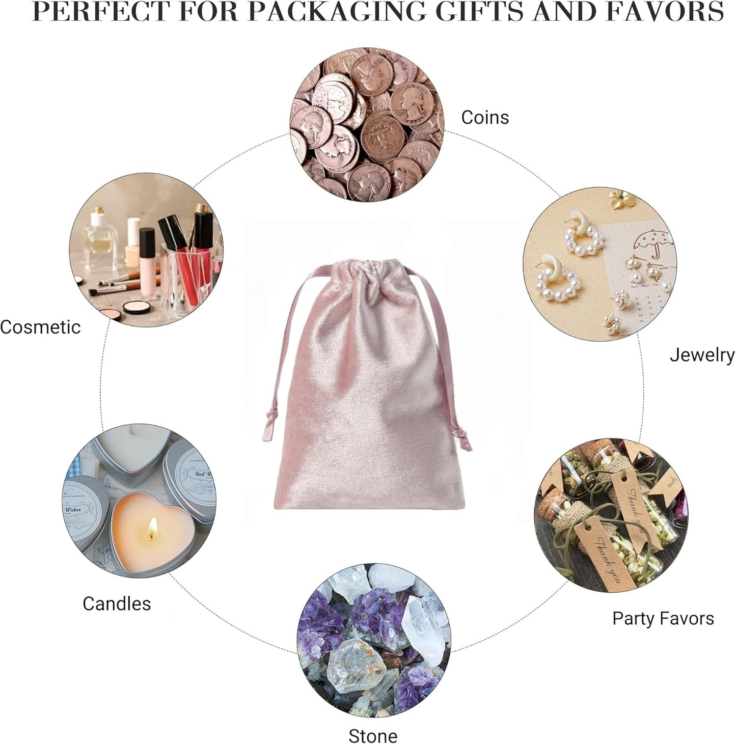 QIANF 12pcs Rose Pink Velvet Drawstring Bags 4x6 inches Glossy Small Velvet Cloth Gift Bags Jewelry Pouches for Storage Wedding Party Favor Christmas