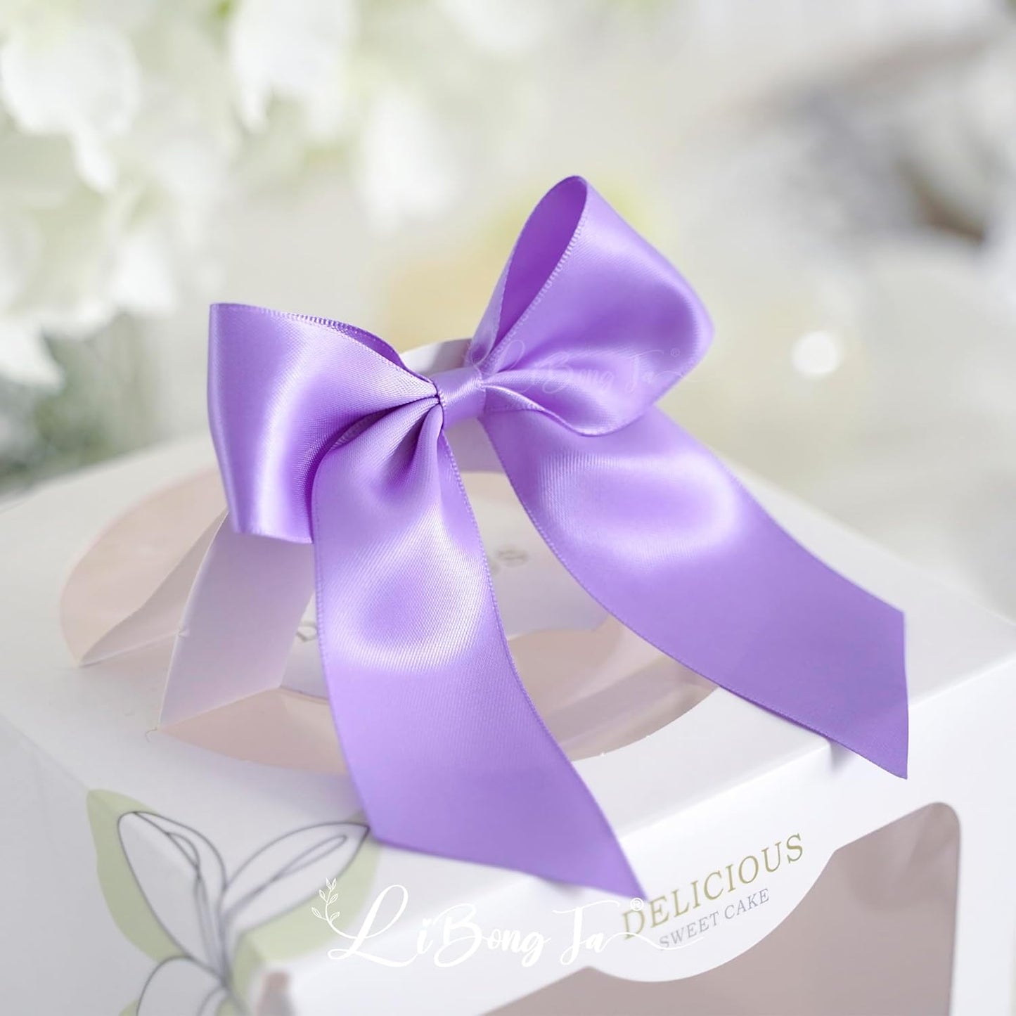 4.5" Satin Ribbon Light Purple Bows for Gift Wrapping, Twist Tie Bows, Cute Bows for Crafts, Party Favors, Premade Bows Pre-Tied Decorative Bows for Flower Bouquets Candy Apple Bows-24 Counts