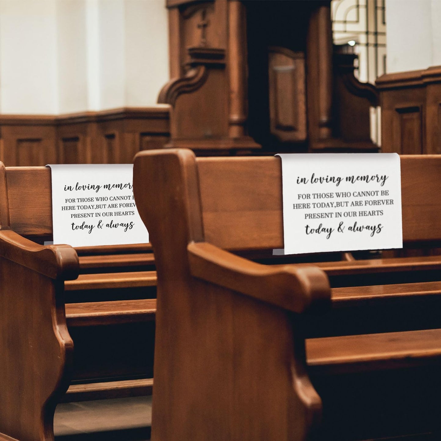 In Loving Memory Wedding Sign, Reserved Memorial Chair Signs Pew Cloths Seating Placeholder, Wedding Decorations for Reception Event Celebrations (2 Pcs, today & always)