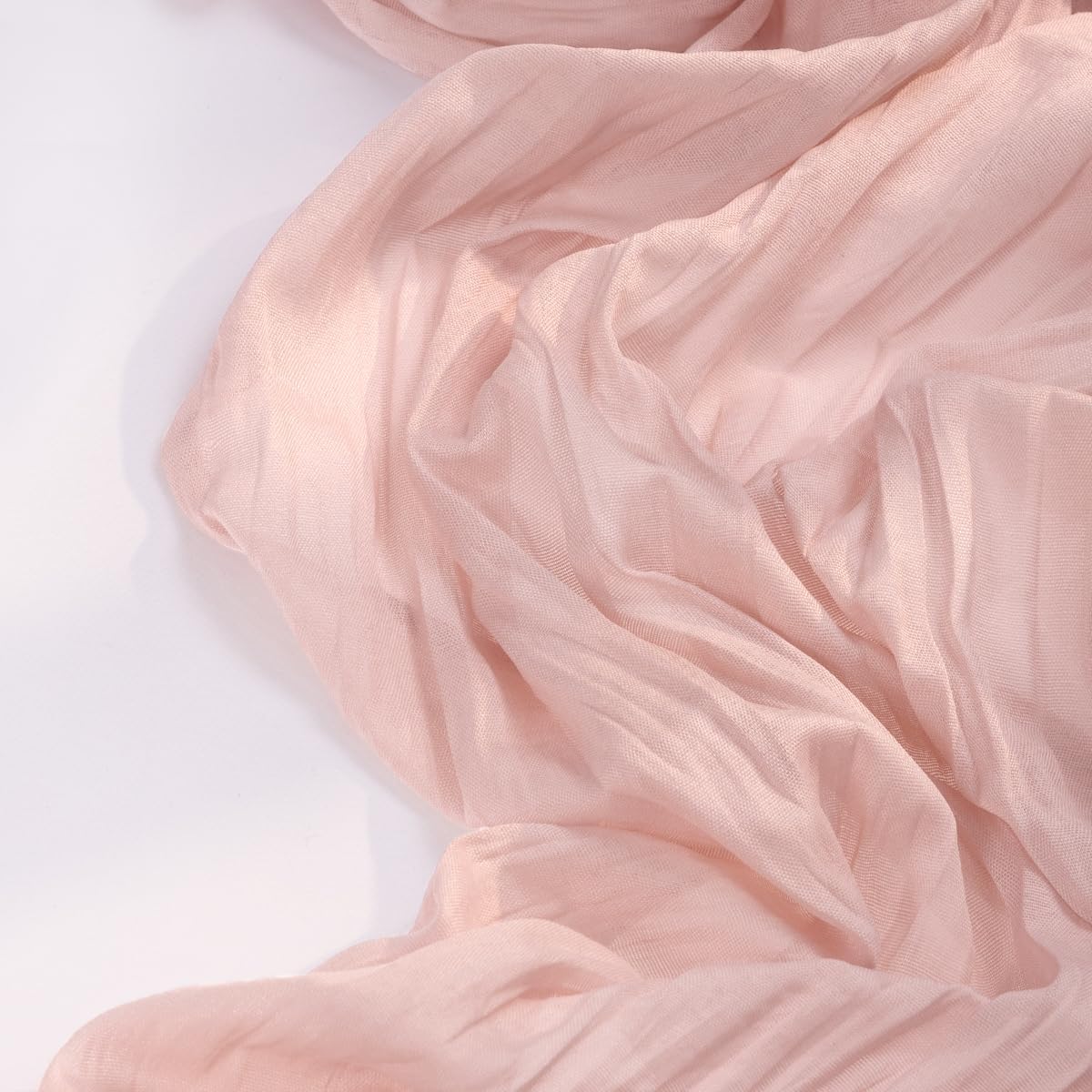 Pink Cheesecloth Table Runner 6 Pack Fall Table Runners Boho Gauze 120 Inches Light Pink Cheese Cloth Fall Table Decorations for Thanksgiving Wedding Bridal Girl Baby Shower Sweet 16 Party