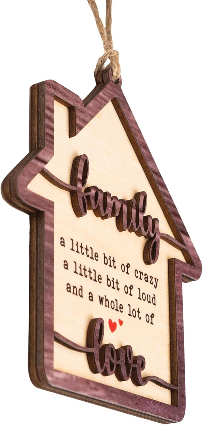 Christmas Ornament 2025 - Family Ornament – Wooden House Shape | Heartfelt Home Decor – Gift for Parents - Friends – Christmas Tree Keepsake– White Elephant Gifts - Xmas Tree Funny Decoration