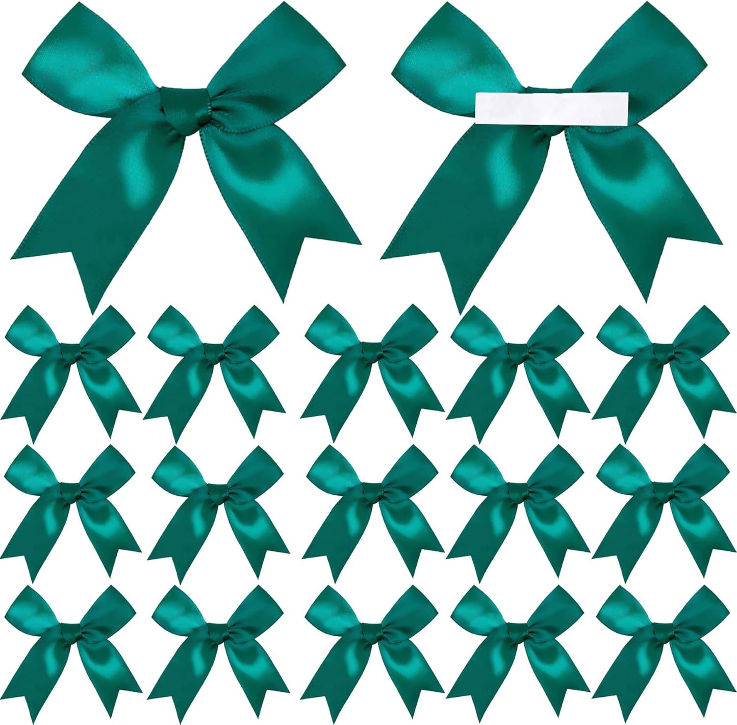 50 Pieces Gift Wrap Bows Premium Satin Ribbon Bows 3.3 Inch Craft Bows for Gift Wrapping DIY Treat Bags Holiday Gifts Bag Party Decorations, Wedding Decor Christmas Birthday Presents (Dark Green)