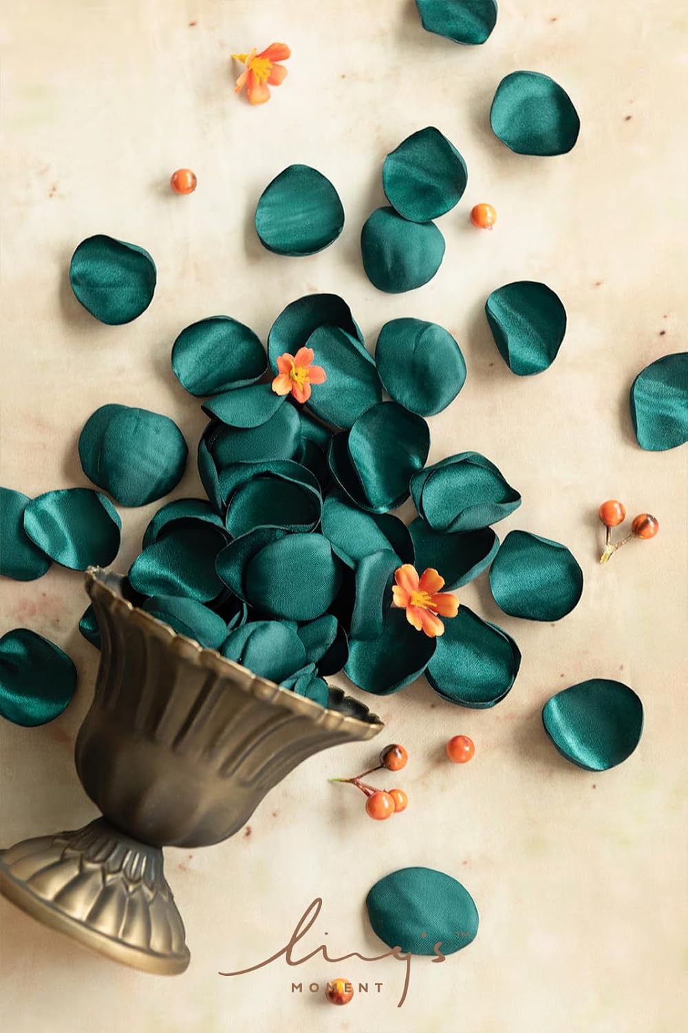 Ling's Moment Rose Petals, Silk Flower Petals for Wedding/Aisle/Flower Girl Baskets/Table Centerpiece Décor,etc.Dark Teal 200pcs