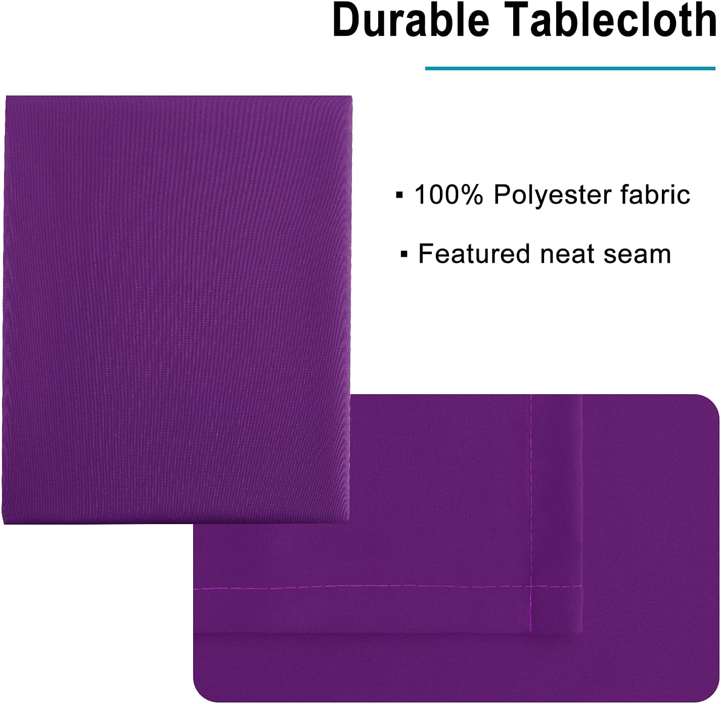 Hiasan Waterproof Tablecloth Rectangle - Washable Fabric Table Cloth for Dining Room Kitchen Birthday Party and Outdoor Use, Royal Purple, 54 x 108 Inch