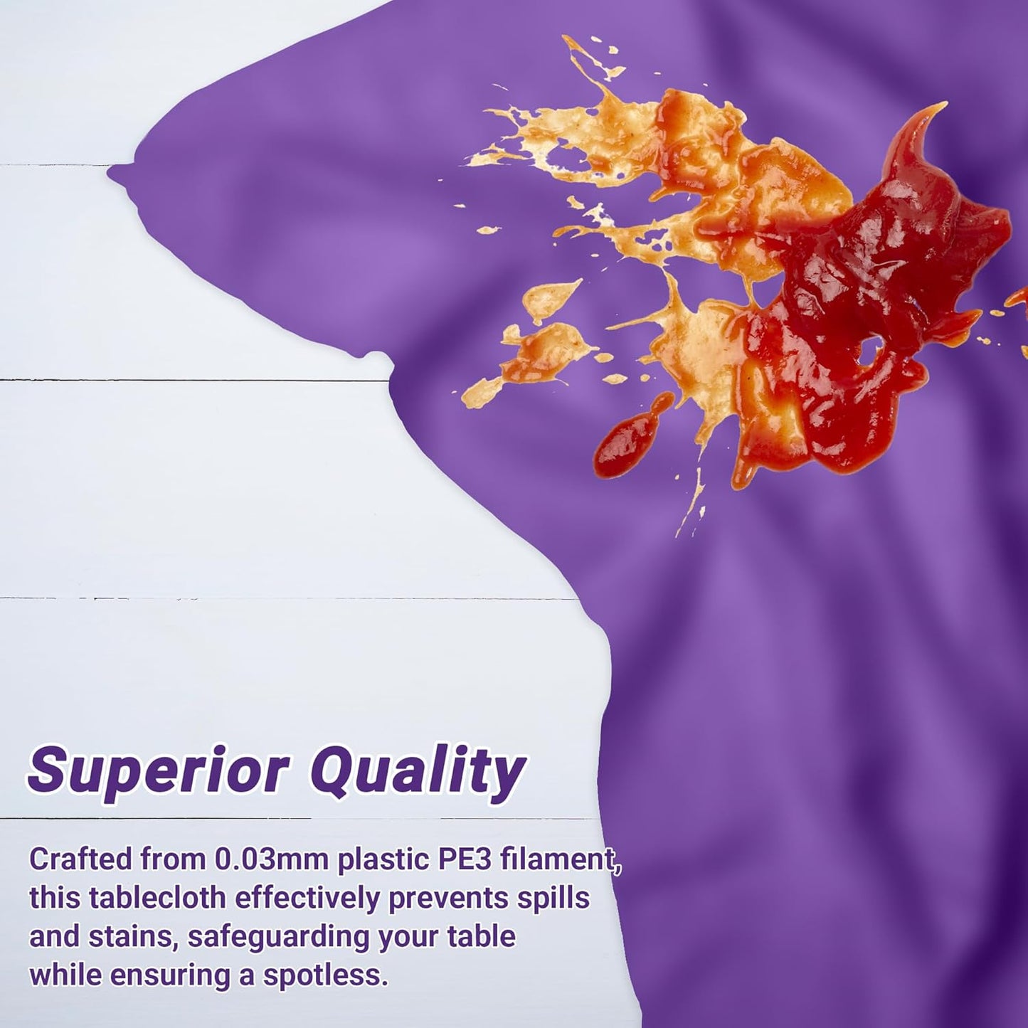 QZYL 4 PCS Plastic Table Cloth, 54" x 108" Purple Picnic Table Cover, for 6 to 8 Foot Tables, Rectangle Tablecloth for Birthday, BBQ, Wedding and Party Decorations, Indoor Outdoor Home Essentials