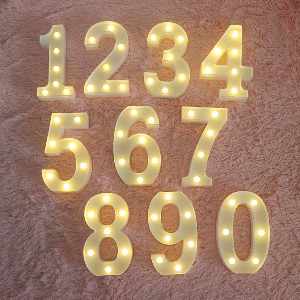MUMUXI Marquee Light Up Letters | Large Light Up Numbers | Battery Powered and Bright with Every Letter of The Alphabet | for Wedding, Birthday, Party, Celebration, Christmas or Home Decoration (2)