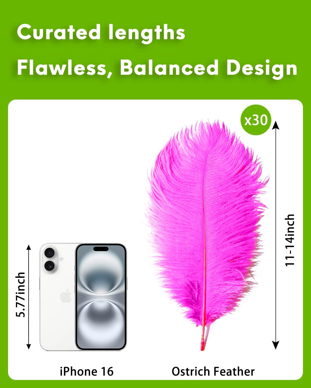 NEWONG 30pcs Fuchsia Ostrich Feathers Natural Bulk 11-14inch(28-35cm) Vase Craft Wedding Home Party Centerpieces Christmas Day Decoration