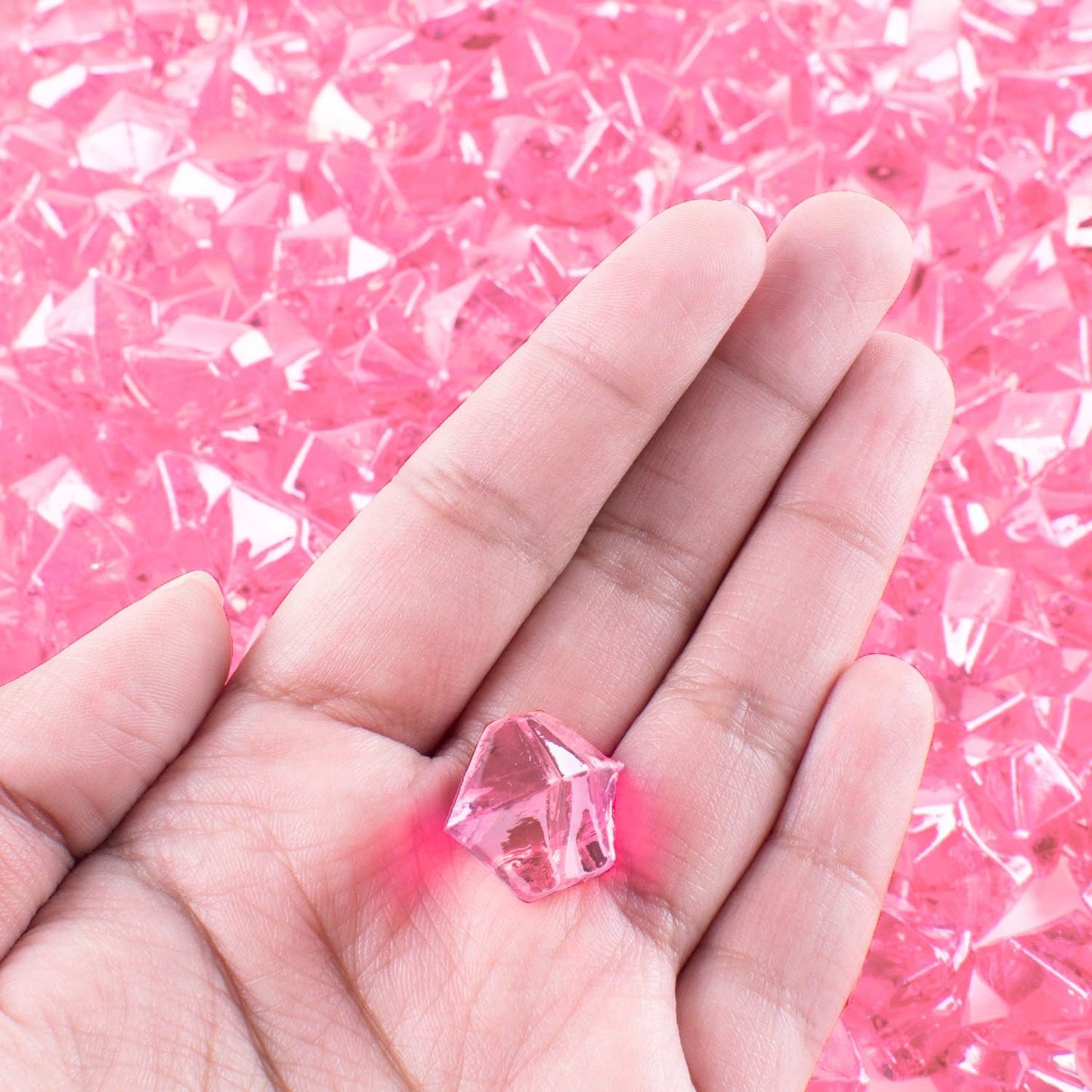 Super Z Outlet Acrylic Color Ice Rock Crystals Treasure Gems for Table Scatters, Vase Fillers, Event, Wedding, Arts & Crafts, Birthday Decoration Favor - 190 Pieces - Pink