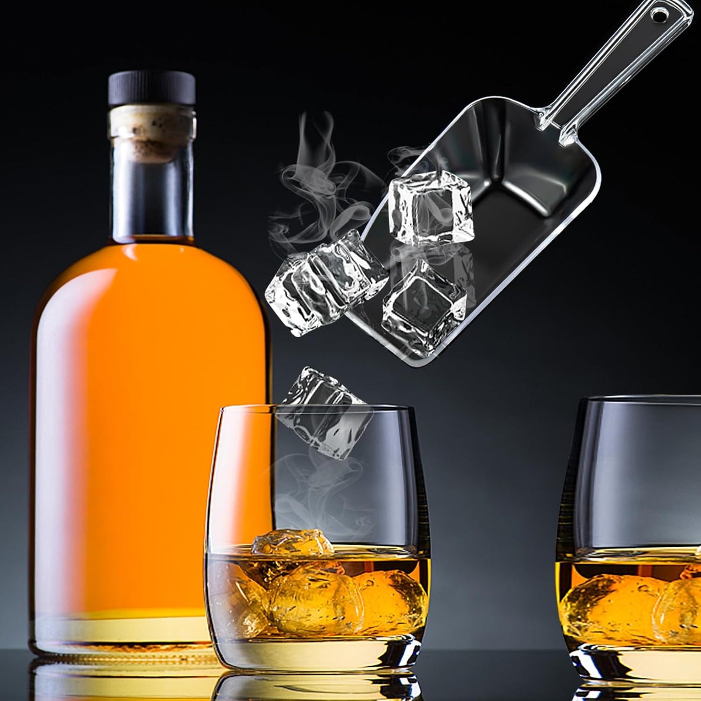 3 in 1 Clear Plastic Ice Scoop Set, Small Acrylic Serving Scoops for Candy Buffet, Canisters, Dry Goods Multi-Purpose Kitchen Mini Food Scoop for Coffee, Flour, Sugar, Salt, Wedding Desserts (L&M&S)