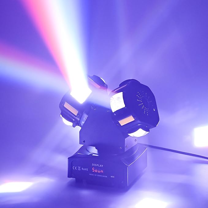8LED Moving Head DJ Light Stage Led Lighting Pinspot Lights Uplighting Rotating Beam Lights for Events Sound Activated Light for DJ KTV Disco Party Wedding Concert Festival