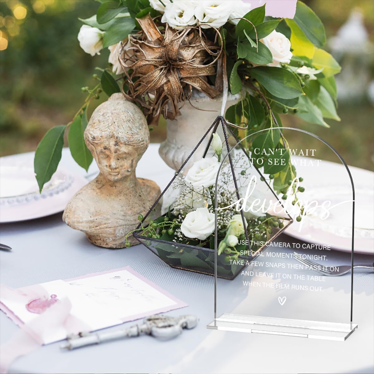 Acrylic Wedding Sign Can't Wait to See What Develops Sign for Wedding Wedding Signs for Ceremony Modern Calligraphy Arch Acrylic Table Top Sign for Wedding Reception and Event Party Table