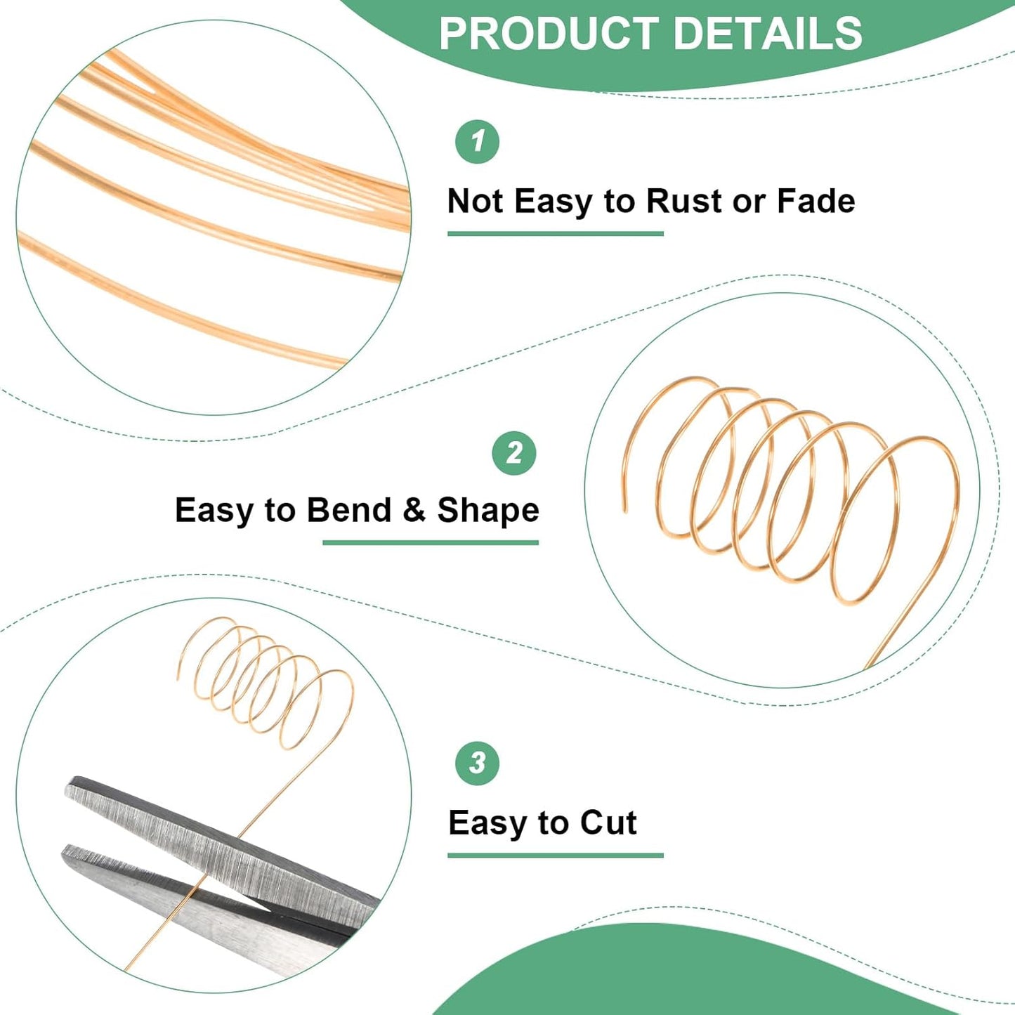 0.4 mm/26 Gauge Copper Wire for Jewelry Making, 30.2FT Copper Beading Craft Wire for Jewelry/Weaving/DIY Crafting/Planting, Color-Retaining [9.2M, Copper Tone]