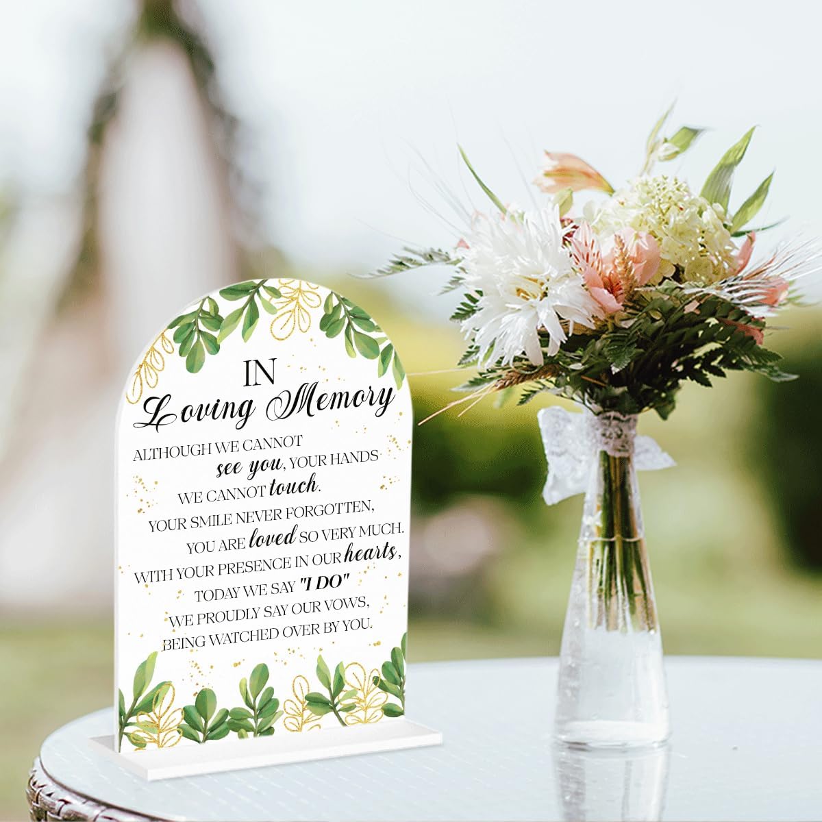 In Loving Memory Wedding Sign, In Memory Wedding Sign for Engagement Bridal Shower Decor fo Ceremony Reception, Weddings Table White Acrylic Sign